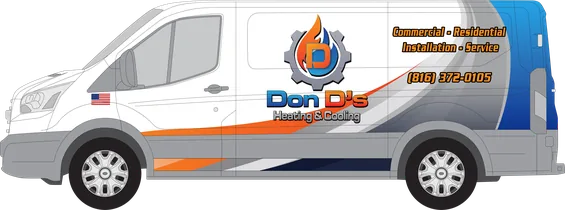 Don D's Heating & Cooling wrapped service van