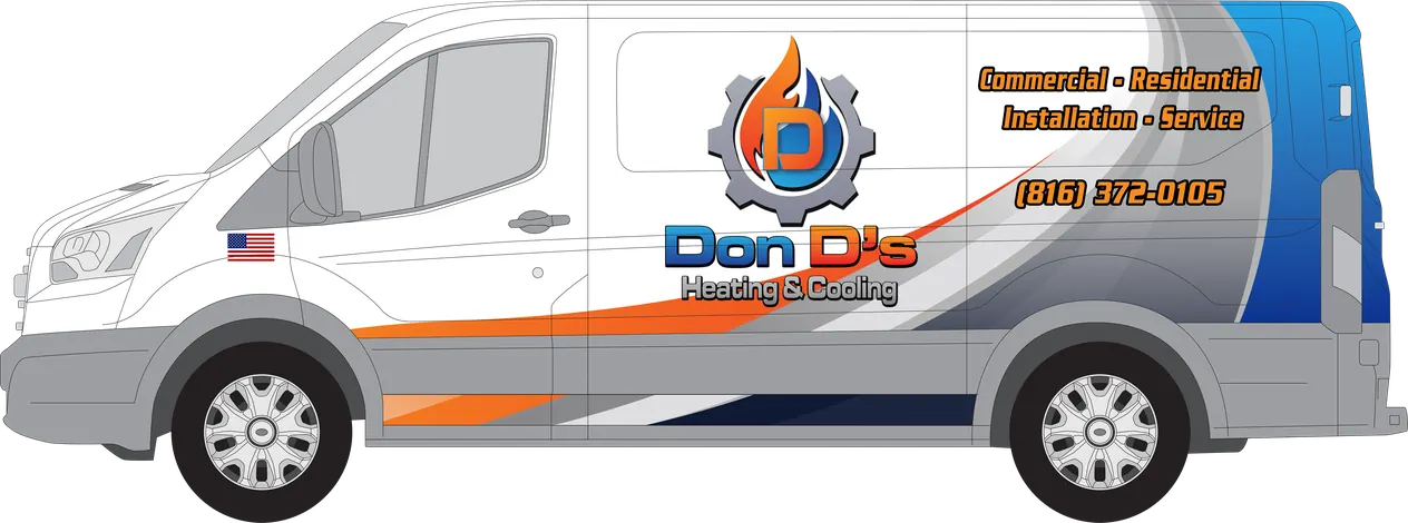 Don D's Heating & Cooling wrapped service van